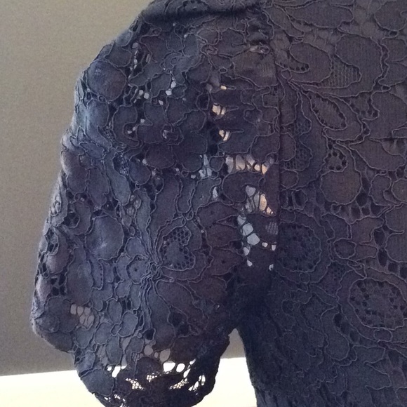 New Black Lace Short Sleeve Top - Picture 7 of 8